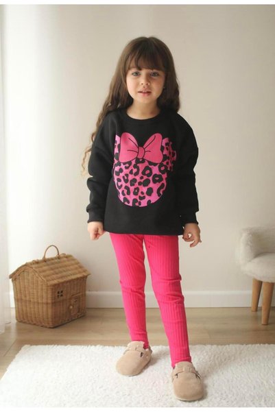 ArdenKids 3-10 Yaş Fuşya Minnie Şardonlu Taytlı Takım