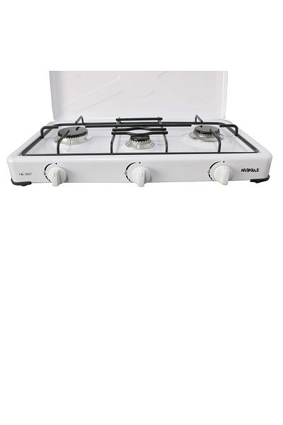 COBI SMART® Gas stove with 3 burners NG 3007, 63.5x36x8.5 cm, cylinder fuel, white - COBI SMART®