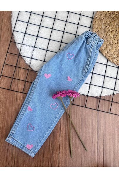 ArdenKids 2-8 Yaş Kalp Nakış Detaylı Jean Pantolon