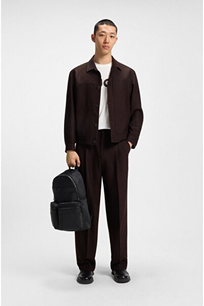 HUGO Men's Regular Fit 100% Cotton Textured Logo Pattern Short Sleeve White T-Shirt 50542737-102