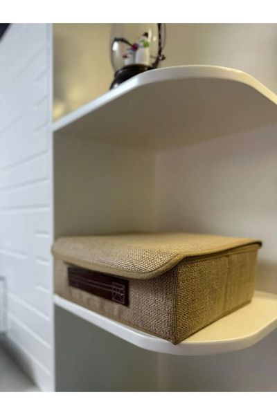 Eyfe Home 3Pcs Jute Lid Cabinet Drawer Inside Jewelry Makeup Laundry Folding Storage Box 30X23X11Cm