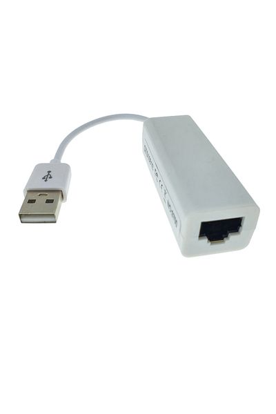 OEM Network card, USB 2.0 male to RJ-45 female, Ethernet LAN adapter, internet 10/100 Mbps, white