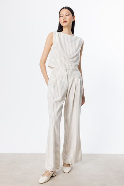 ON Striped Pleated Wide Leg Pants