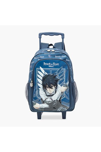 TV TOKYO Attack on Titan Print 5-Piece Trolley Backpack Set - 16 inches