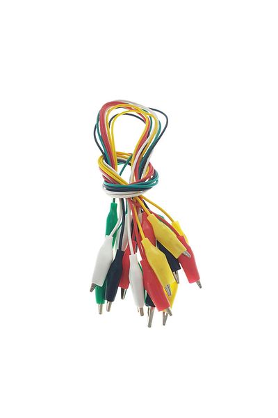 OEM Electrical test clamp cables, 5 colors, length 48cm, set of 10 pieces