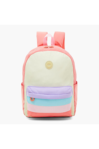 Juniors حقيبة ظهر ملونة بأحزمة قابلة للتعديل وسحاب للإغلاق - 16 بوصة