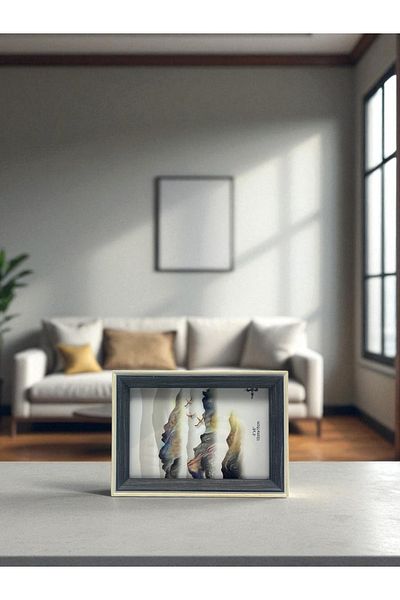 CİHO Ciho 10×15 cm Glass Wooden Decorative Contrast White Detailed Photo / Memory Frame