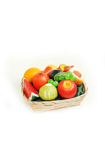 Halımax Handmade Decorative Mis Scented Natural Fruit Soap with Basket 10 Pieces