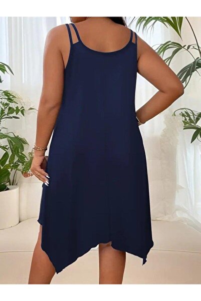 Bijuterria Women's Strappy Round Asymmetrical Cut Detailed Viscose Dress