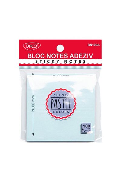 daço Daco Pastel Blue Adhesive Notepad, Size 76x76 mm, 100 Sheets
