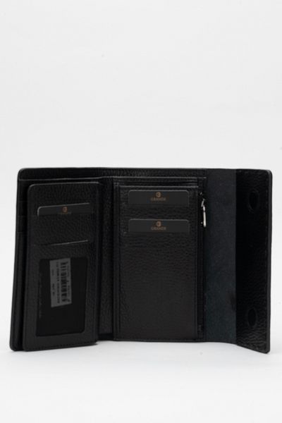 Grande Gd 2784 Real Leather Card Holder Magnet Cover Women's Wallet Black