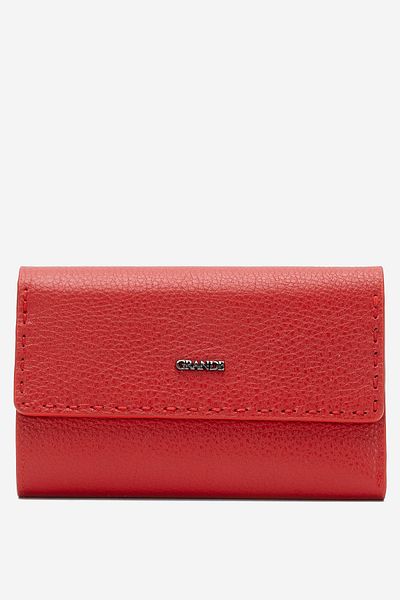 Grande Gd 2784 Real Leather Card Holder Magnet Cover Women's Wallet Red
