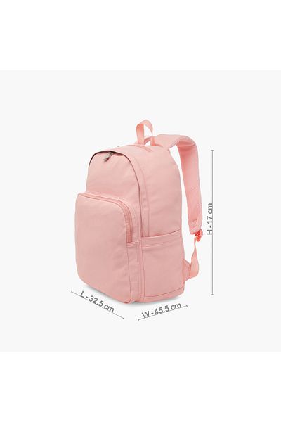 Juniors Solid Backpack with Adjustable Straps and Zip Closure - 16 inches