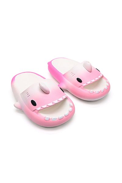 Tmall Slippers for Women and Children, Shark Shape, Gradient Colors, Foam, PC01, Pink