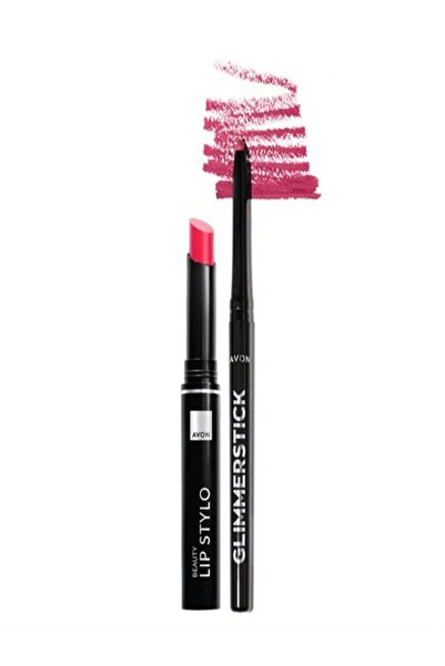 AVON Lip Stylo Ruj (ROSE CREME) ve Dudak Kalemi (PİNK BOUQUET)- Pembe Tonlar