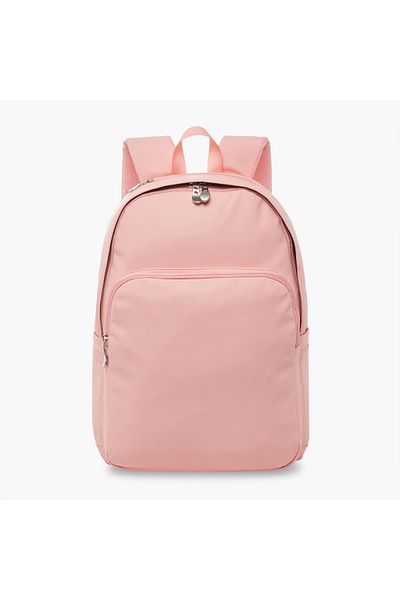 Juniors Solid Backpack with Adjustable Straps and Zip Closure - 16 inches