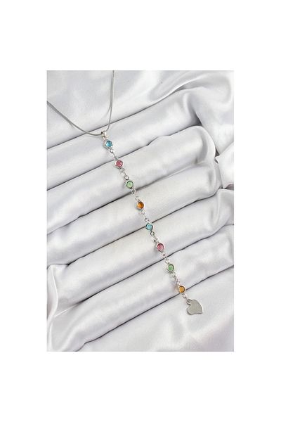 Skygo Brass Silver Color Mixed Color Zircon Stone Y Women Necklace - Tj-Bko10339