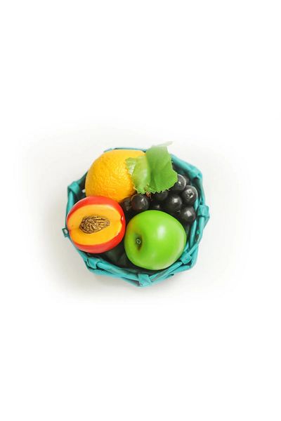 Halımax Handmade Decorative Mis Scented Natural Fruit Soap with Basket 4 Pieces