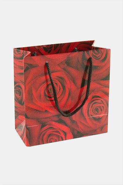 storeks 11*11 Rose Patterned Drawstring Cardboard Bag 1 Piece