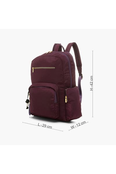 Juniors Solid Backpack with Adjustable Shoulder Straps and Zip Closure - 17 inches