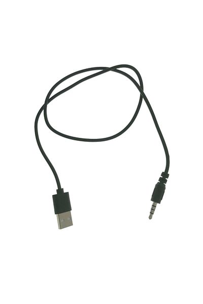 OEM Cablu de alimentare cu conector USB mascul la jack mascul de 3,5 mm cu 4 contacte, lungime 60 cm, negru