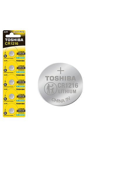 Toshiba Set de 5 baterii litiu 3V CR1216, tip monedă, Toshiba 10807, în blister