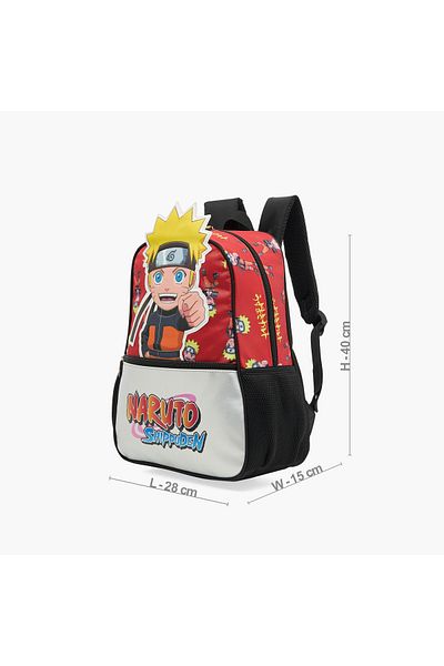 TV TOKYO Naruto Print Backpack with Adjustable Straps and Zip Closure - 14 inches