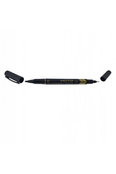 OEM Black permanent marker with 2 tips, 0.5mm and 1mm, for various surfaces