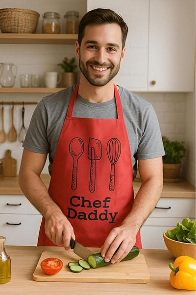 MODALİN Chef Dady Liquid Proof Kitchen Apron Stain Resistant, Liquid Proof, Easy to Clean Apron