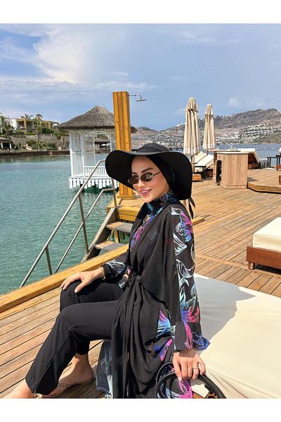 NS TASARIM MAYO Zambak Model Waist Lace Design Hijab Pareo