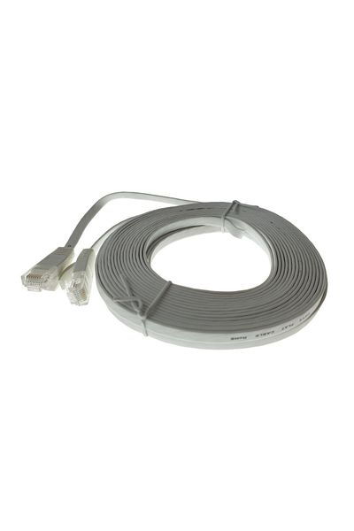 OEM UTP cat.6 cable, 2xRJ45 plug, length 20m, flat, network connection, ethernet, white
