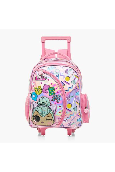 MGA L.O.L. Surprise! All-Over Print Trolley Backpack with Retractable Handle and Zip Closure - 16 inches