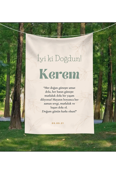 GREENDECOR Kişiye Özel Doğum Günü Duvar Örtüsü İyi ki Doğdu Happy Birthday İs...