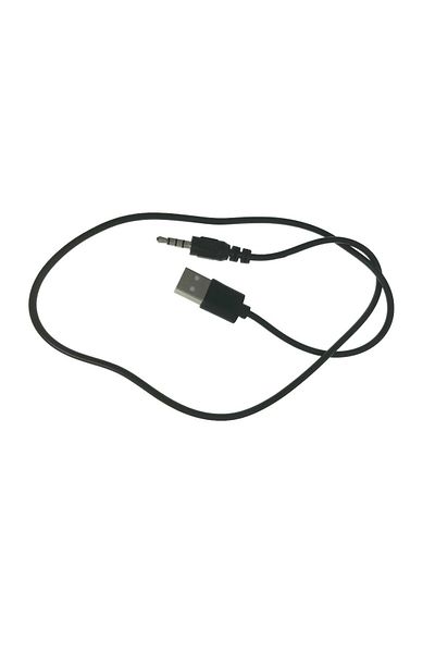 OEM Cablu de alimentare cu conector USB mascul la jack mascul de 3,5 mm cu 4 contacte, lungime 60 cm, negru