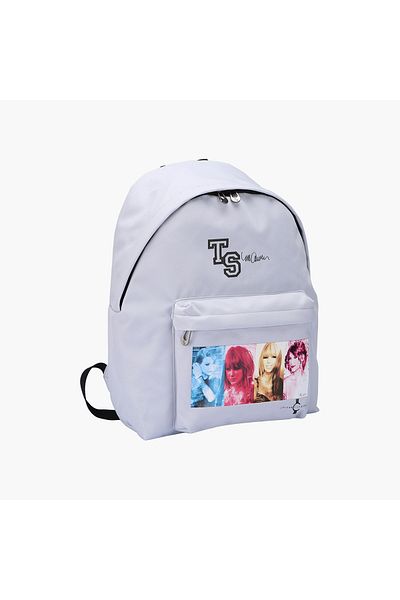 Celebrtyicons Swifties Print Backpack with Adjustable Straps and Zip Closure - 30x12x40 cm