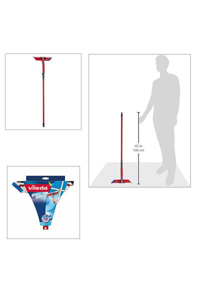 Vileda 2in1 window washer 00239, with telescopic handle 106-160cm