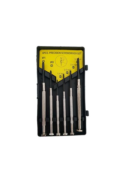 OEM Set of 6 small precision screwdrivers, with chrome-plated handle, FS-10726