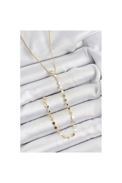 Skygo Brass Zircon Stone Star Figured Y Model Gold Color Women's Necklace - Tj-Bko10310