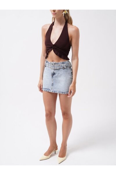 JANES Кемер Детальний Джинсовий Міні Спідниця