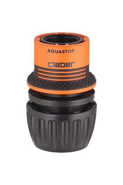 CLABER Universal Hose Coupling with Aquastop Black and Orange