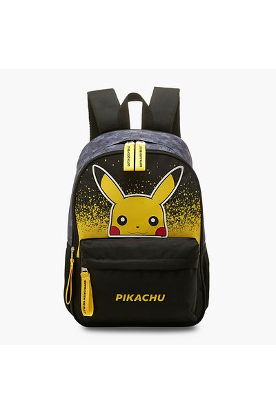Pokemon Pikachu Print Backpack with Adjustable Straps and Zip Closure - 16 inches