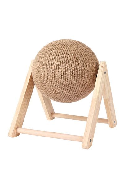 Aptel Rotating cat scratching ball, wooden stand, sisal, d12 cm