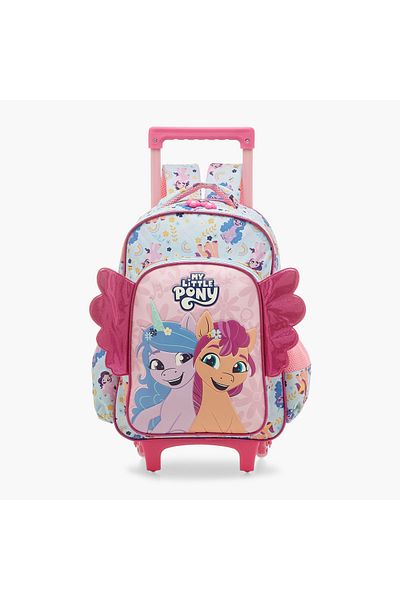 MY LITTLE PONY Print Trolley Backpack with Retractable Handle and Adjustable Straps -16 inches