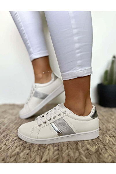 Casual Women's casual sneakers, made of eco-leather, thin sole, LA225, White
