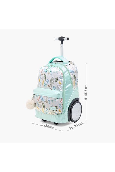 Disney All-Over Frozen Print Trolley Backpack with Retractable Handle and Zip Closure - 18 inches