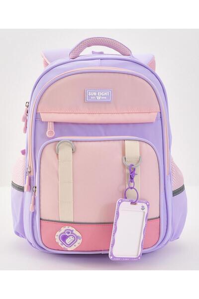 Bonfino حقيبة ظهر بونفينو الصلبة، حزام كتف قابل للتعديل، إغلاق بسحاب، بنفسجي/وردي - 15 بوصة