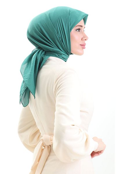 sefamerve Madame Mary Γαλλικό Voile Φουλάρι 19098-10 Emerald Green