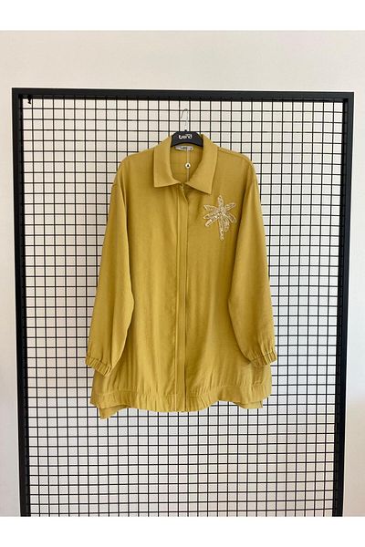 Armine TREND Stone Detail Shirt Collar Tunic-25Yt466