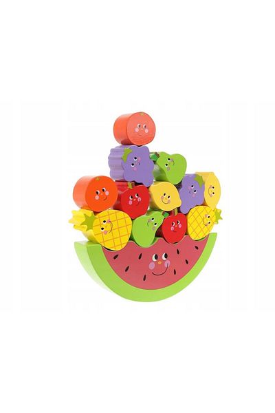 SMARTIC Interactive Wooden Game for Kids 'Fruit Pyramid', 13 Pieces, Ages 3+, Multicolor, Smartic