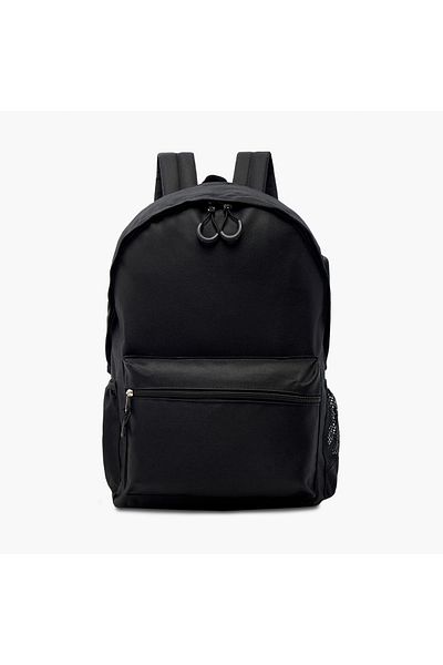 Juniors Solid Backpack with Adjustable Straps and Zip Closure - 16 Inches